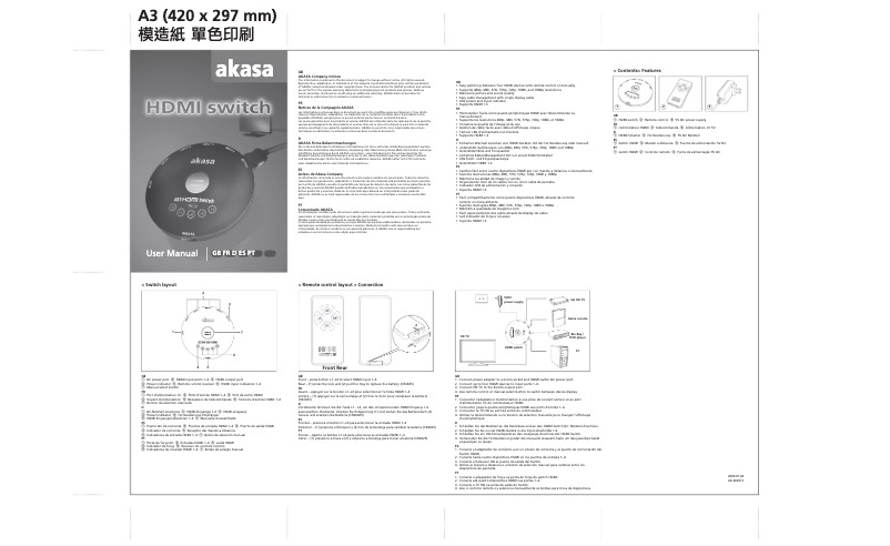 Image de la première page du manuel de l'appareil AK-MX015-BKUK
