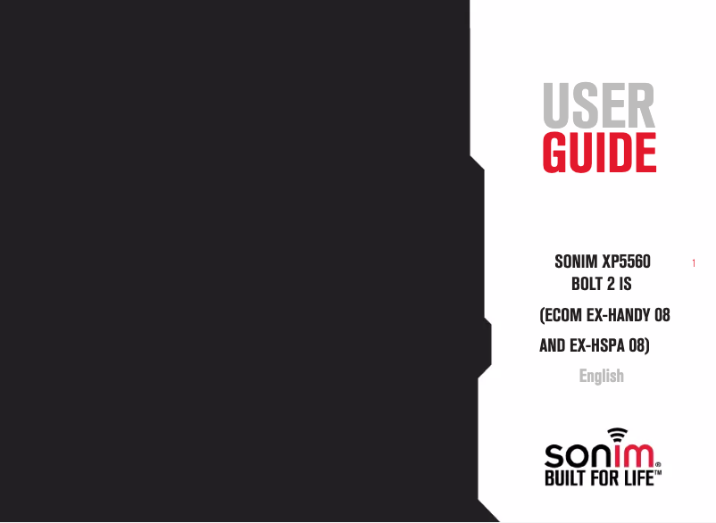 Page 1 de la notice Manuel utilisateur Sonim XP5560 Bolt 2 IS