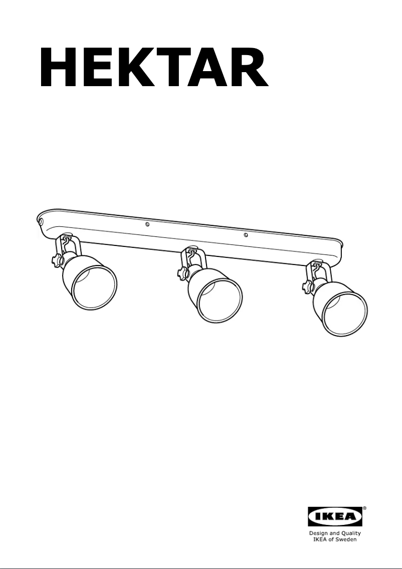 Page 1 de la notice Manuel utilisateur Ikea HEKTAR (3 spots)