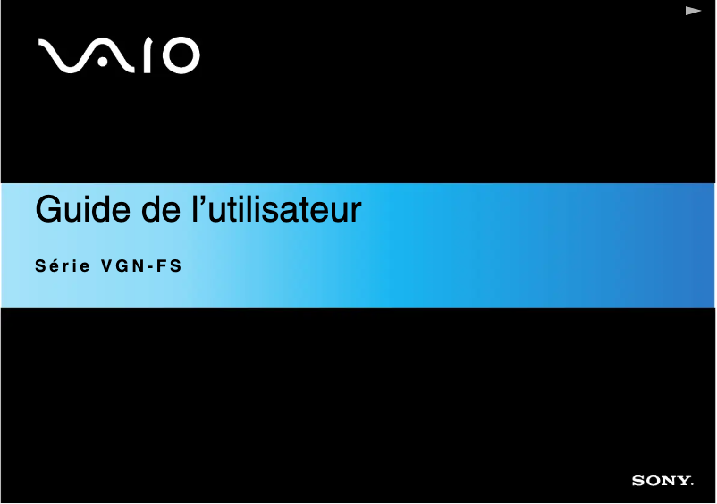 Page n°1 - Manuel utilisateur Sony Vaio VGN-FS115B
