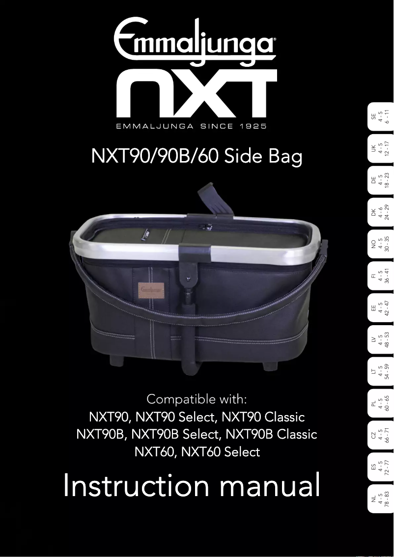 Image de la première page du manuel de l'appareil Sidebag