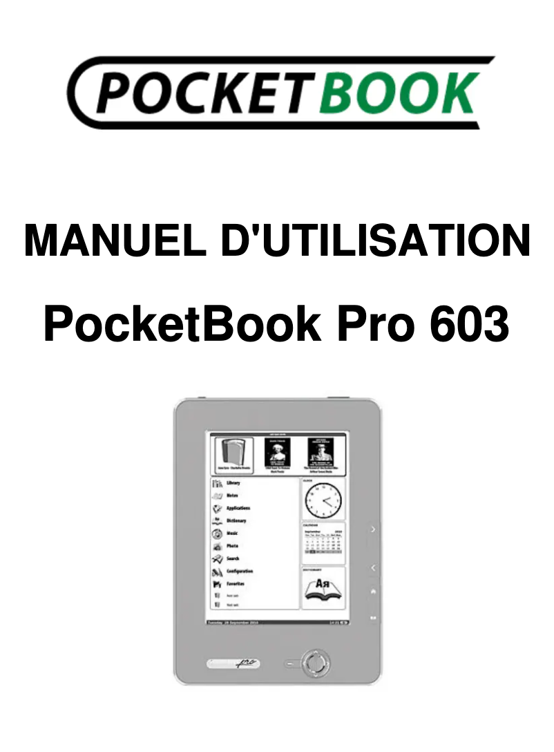 Page n°1 - Manuel utilisateur PocketBook Pro 603