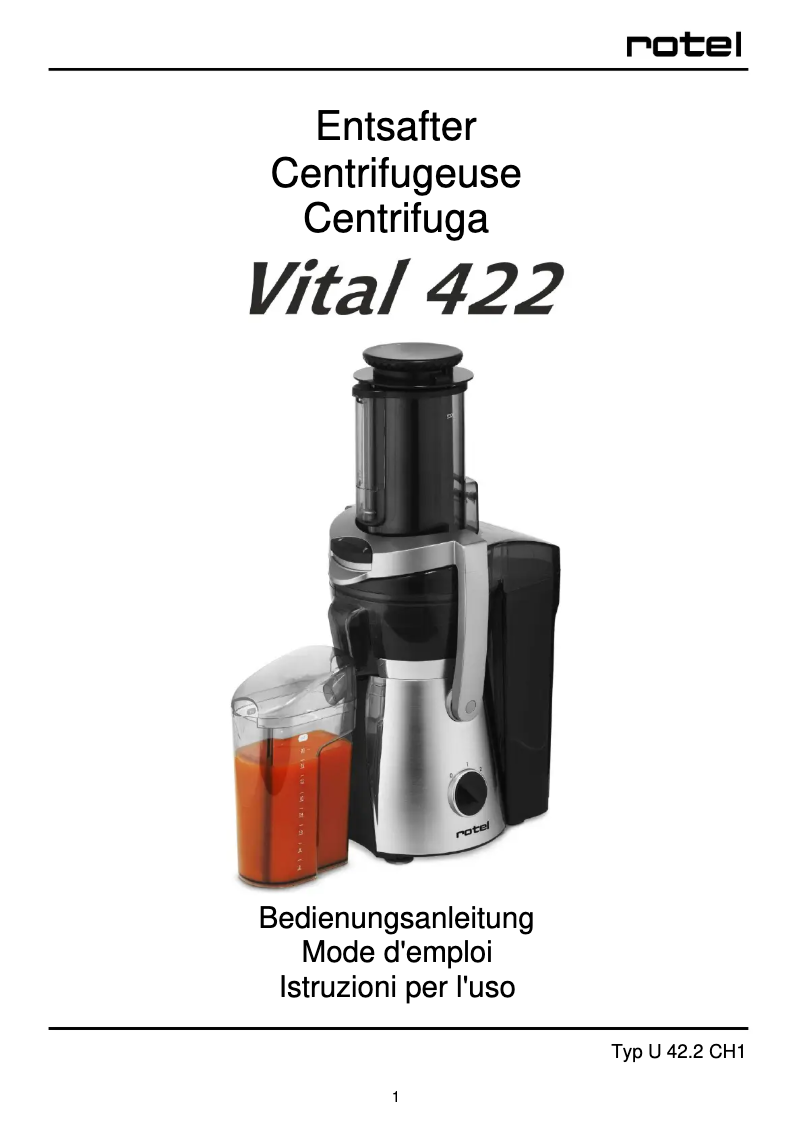 Página 1 del manual Manual de usuario Rotel Vital 422