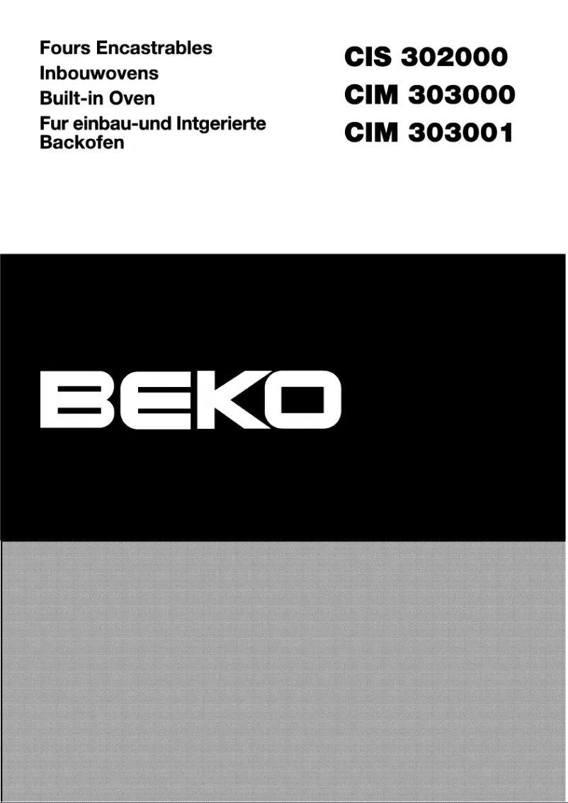 Page n°1 - Manuel utilisateur Beko CIS 302000 X