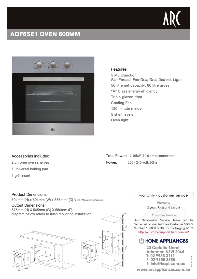 Image de la première page du manuel de l'appareil AOF6SE1