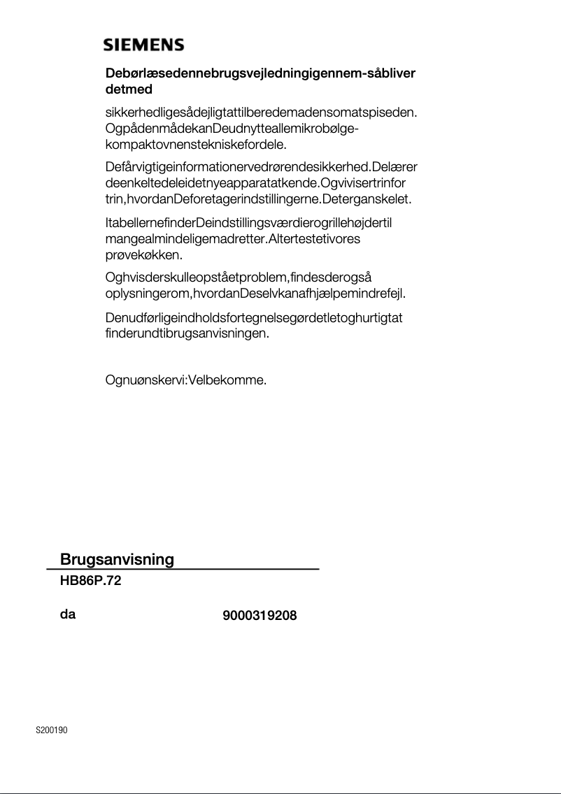 Image de la première page du manuel de l'appareil HB86P272