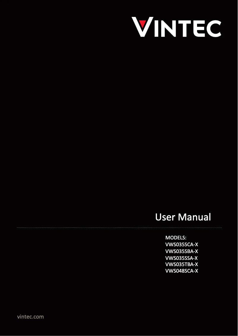 Image de la première page du manuel de l'appareil VWS035SSA