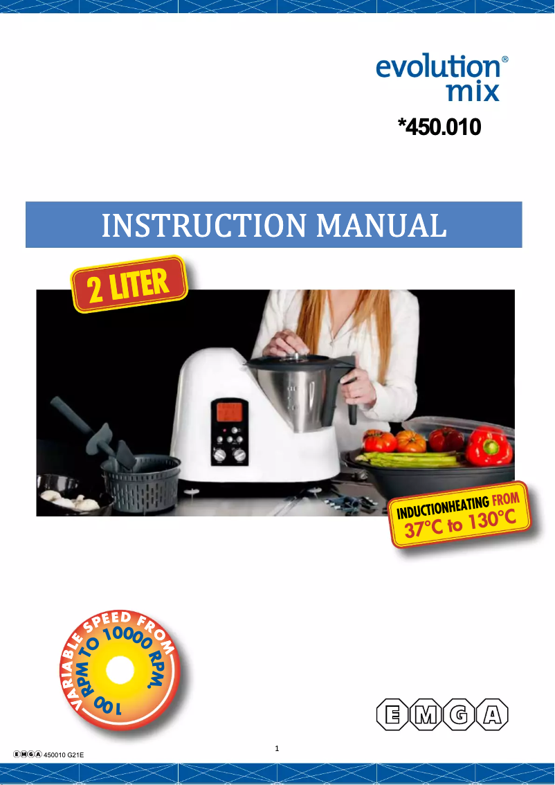 Page 1 de la notice Manuel utilisateur Evolution Mix 450010