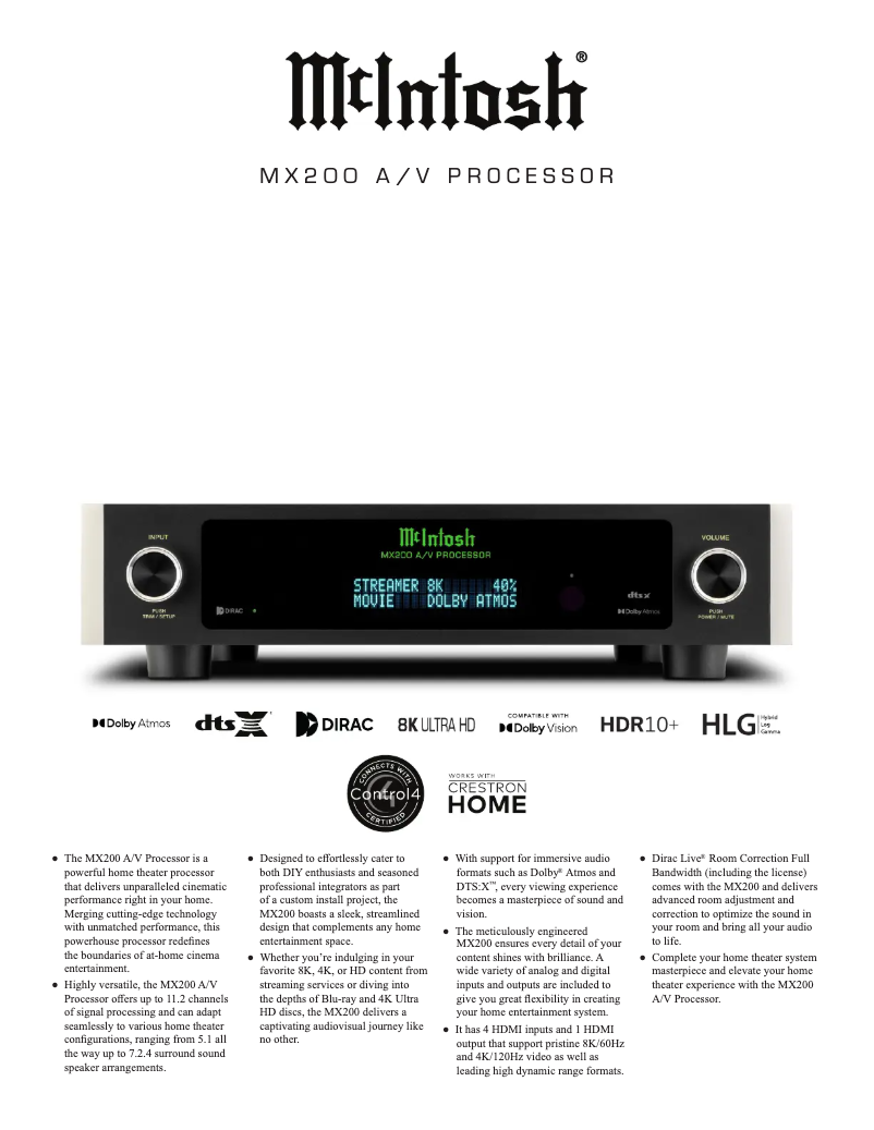 Image de la première page du manuel de l'appareil MX200