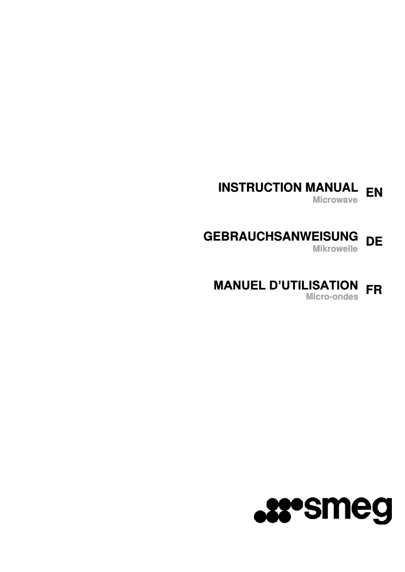 Page 1 de la notice Manuel utilisateur Smeg MP822NAO