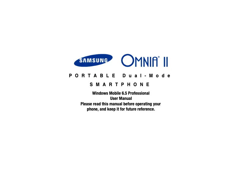 Page 1 de la notice Manuel utilisateur Samsung OMNIA