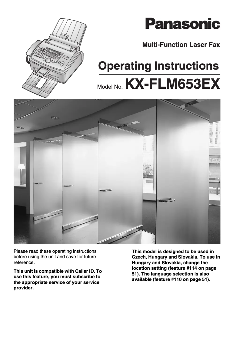 Image de la première page du manuel de l'appareil KX-FLM653EX