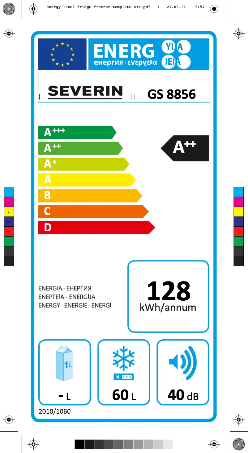 Page n°1 - Label énergétique Severin GS 8856