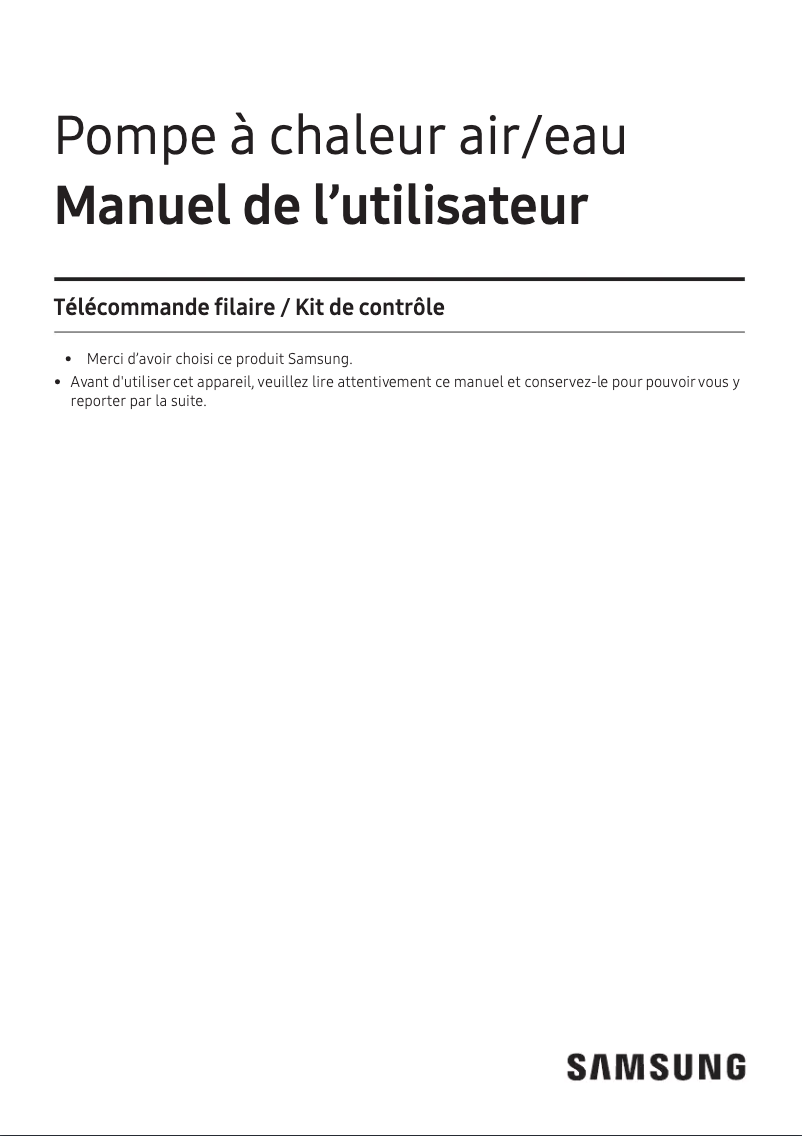 Page n°1 - Manuel utilisateur Samsung AE090RNYDGG