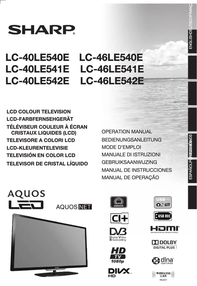 Page 1 de la notice Manuel utilisateur Sharp Aquos LC-40LE541E