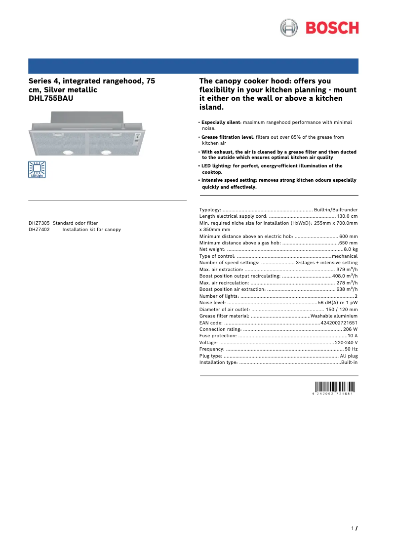 Imagen de la primera página del manual del dispositivo DHL755BAU