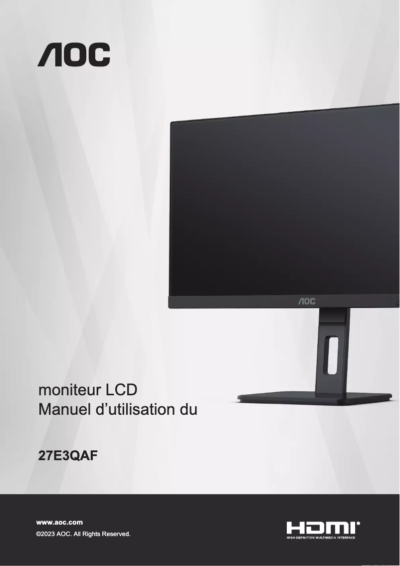 Page n°1 - Manuel utilisateur AOC 24E3QAF