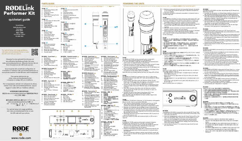 Page 1 de la notice Manuel utilisateur Røde RODELink Performer Kit
