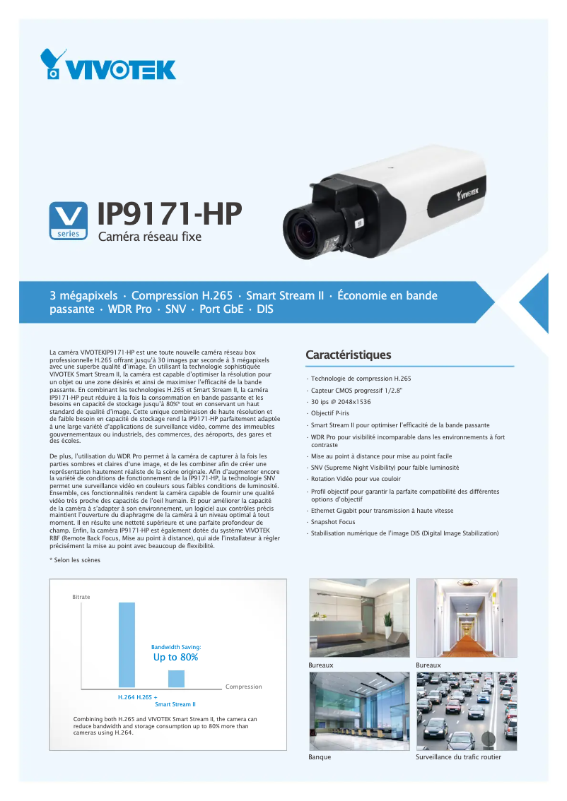 Page 1 de la notice Fiche technique Vivotek IP9171-HP