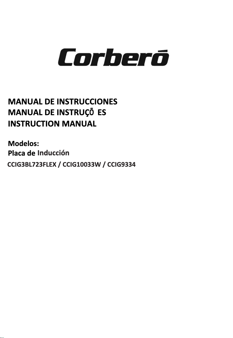 Page 1 de la notice Manuel utilisateur Corbero CCIG9334