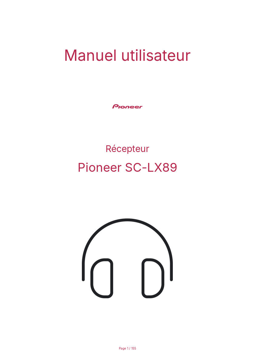 Image de la première page du manuel de l'appareil SC-LX89
