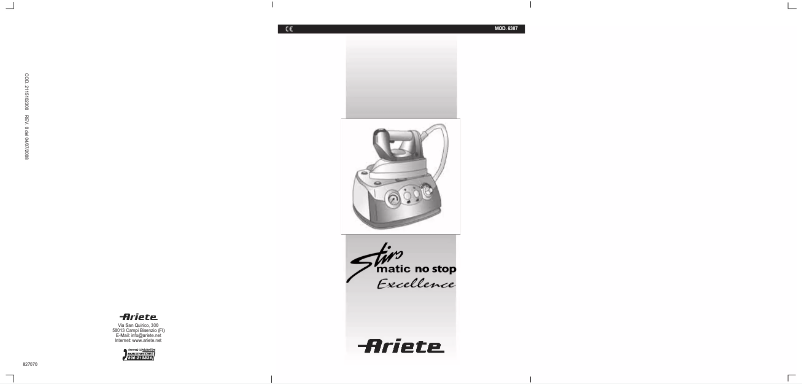 Page 1 de la notice Manuel utilisateur Ariete 6387