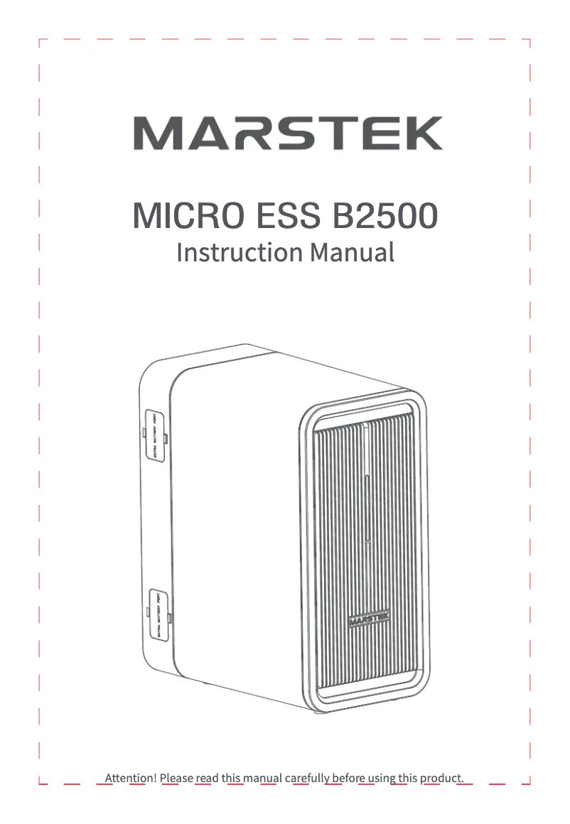Page n°1 - Manuel utilisateur Marstek B2500