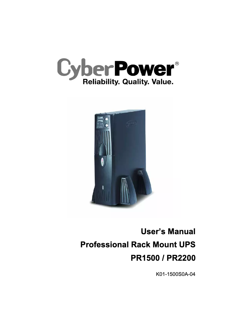 Page n°1 - Manuel utilisateur CyberPower PR1500SWRM2U