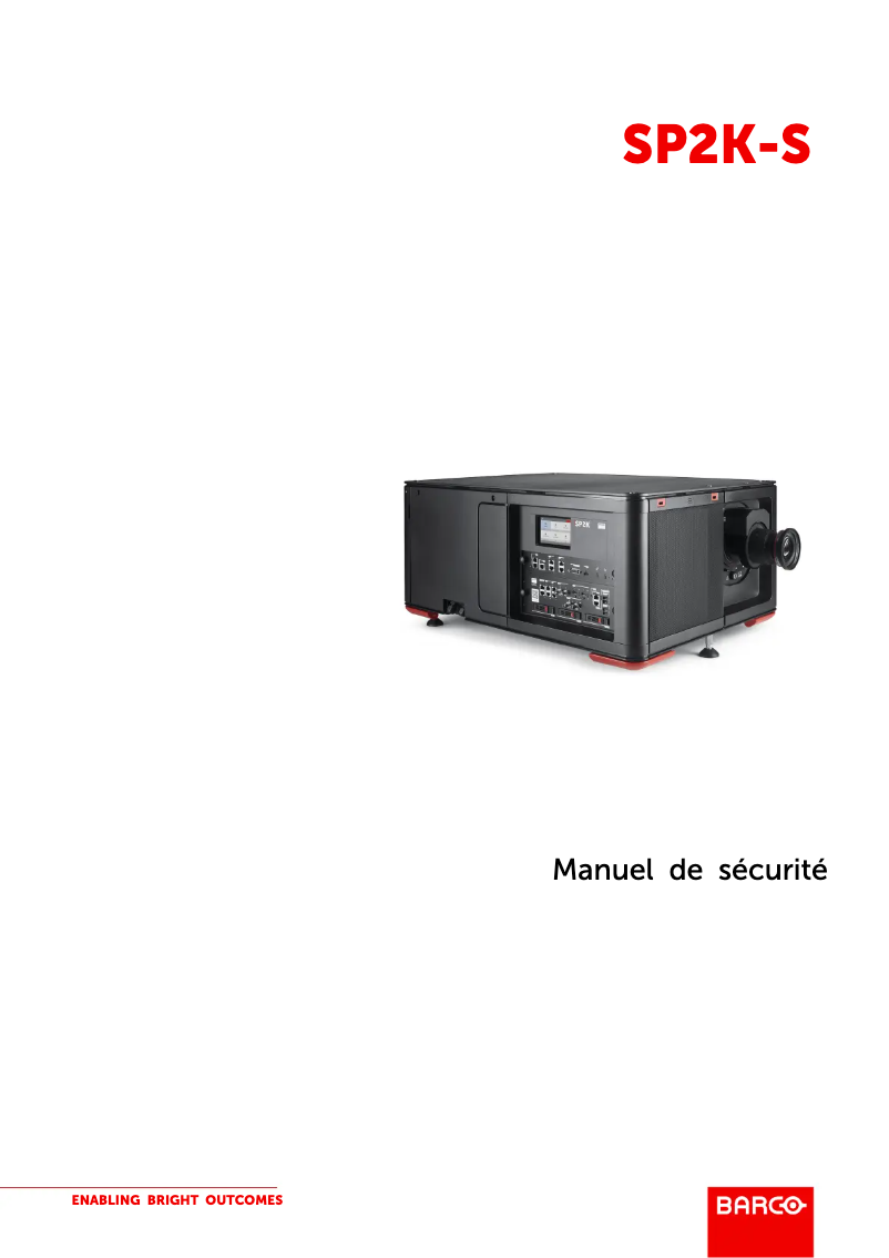Page 1 de la notice Manuel utilisateur Barco SP2K-15S