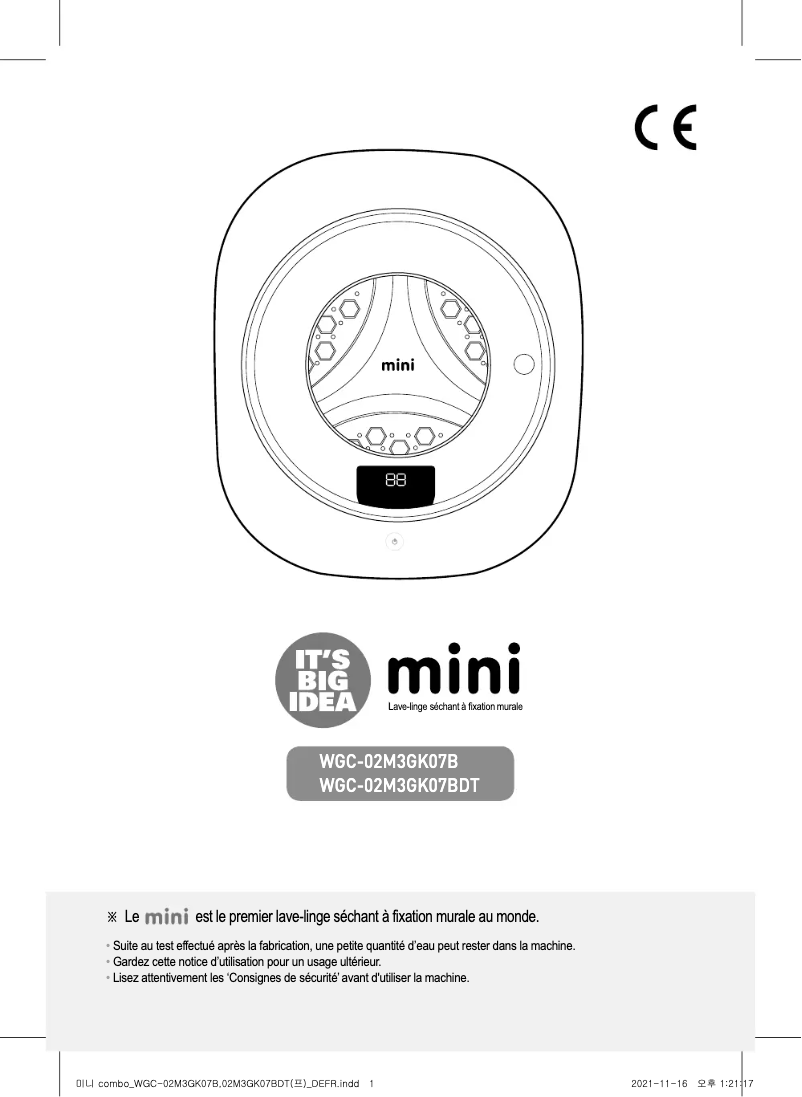 Page 1 de la notice Manuel utilisateur Winia WGC-02M3GK07B