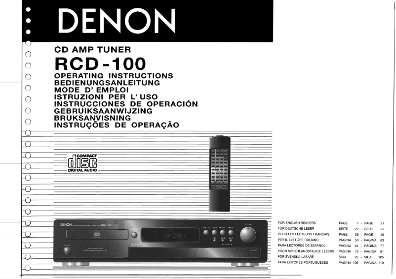 Página 1 del manual Manual de usuario Denon RCD-100