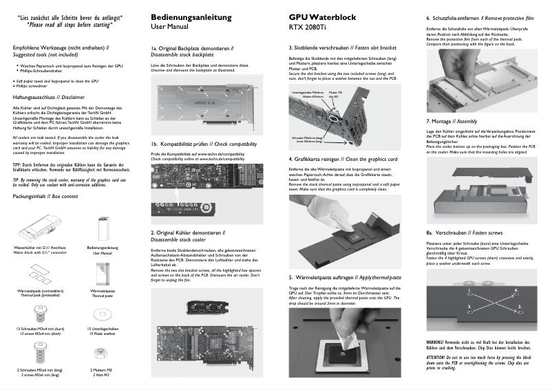 Page n°1 - Manuel utilisateur TechN RTX 2080Ti