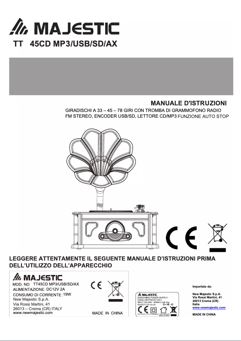 Image de la première page du manuel de l'appareil TT-45