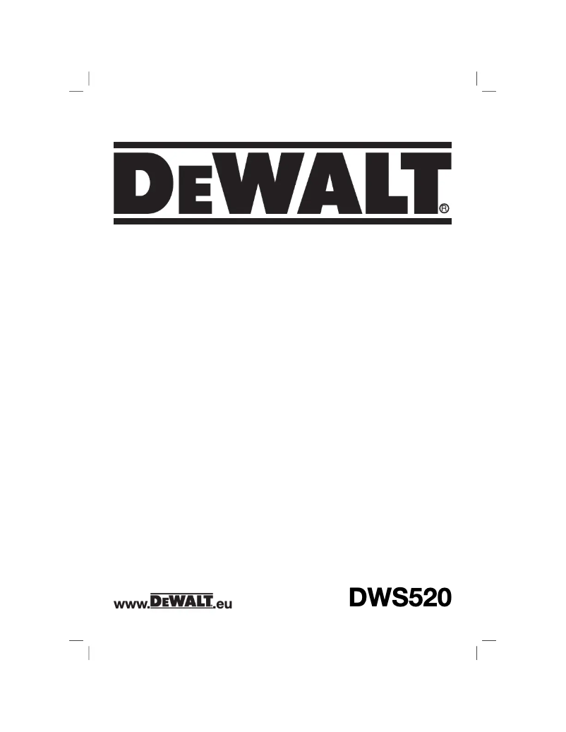Page n°1 - Manuel utilisateur DeWalt DWS520