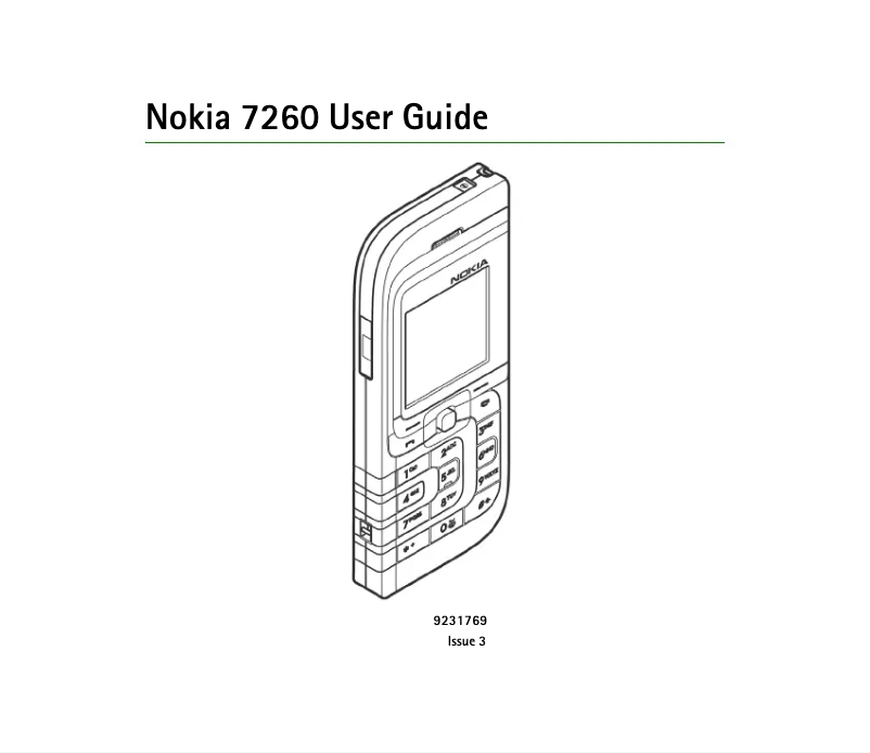 Page 1 de la notice Manuel utilisateur Nokia 7260