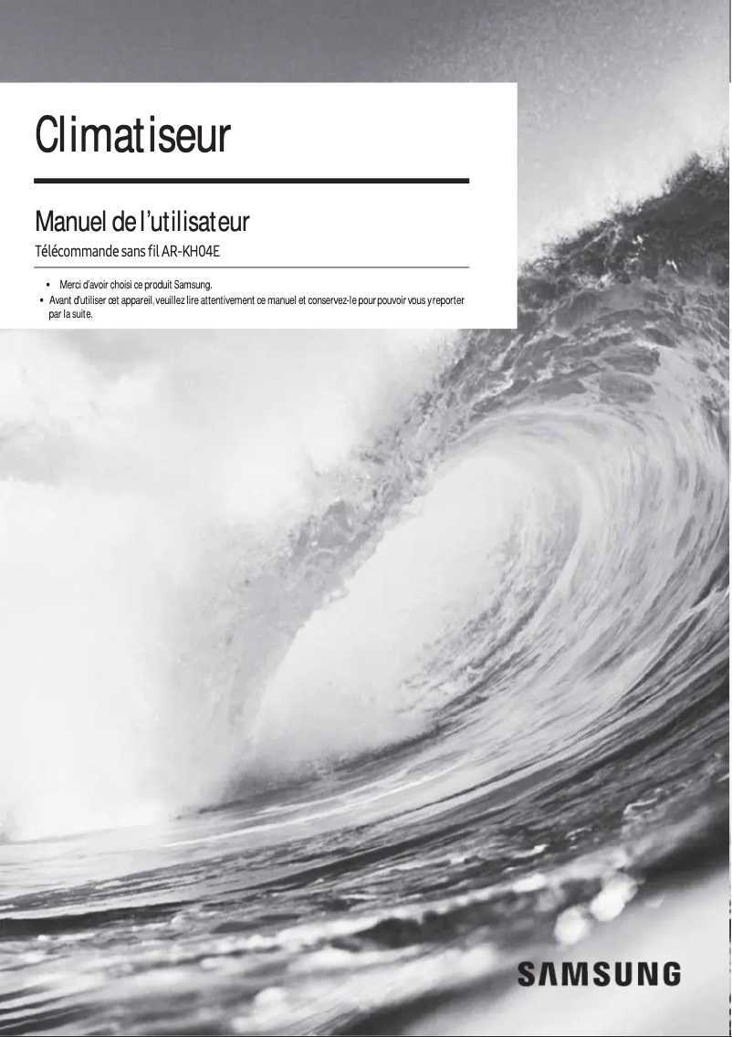 Page 1 de la notice Manuel utilisateur Samsung AR-KH04E