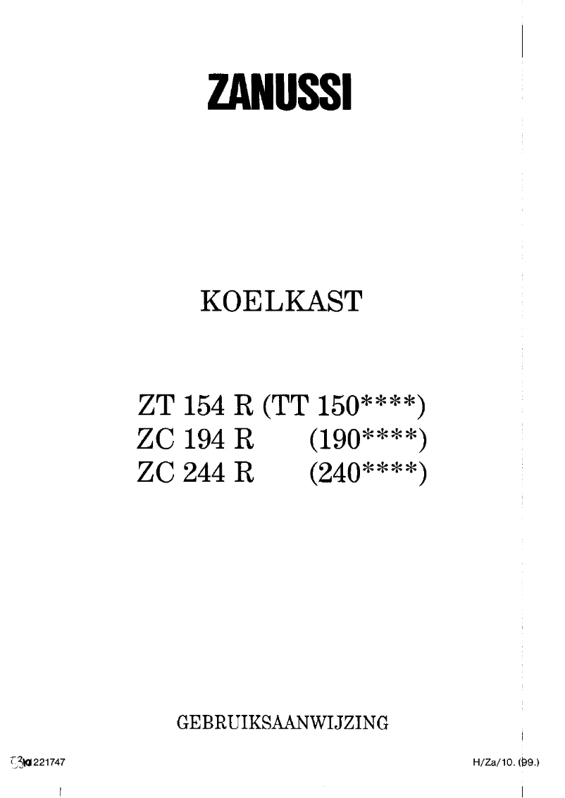 Image de la première page du manuel de l'appareil ZC 194 r