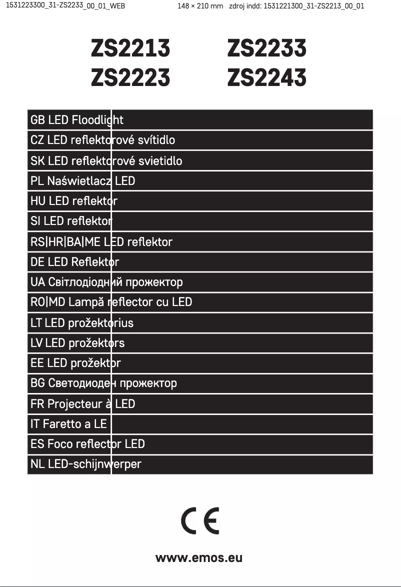 Image de la première page du manuel de l'appareil ZS2233