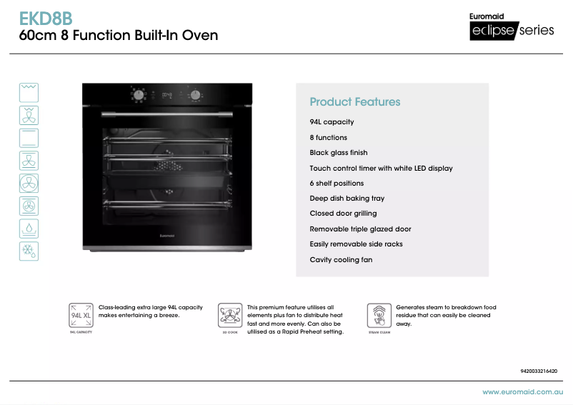 Página 1 del manual Ficha técnica Euromaid EKD8B
