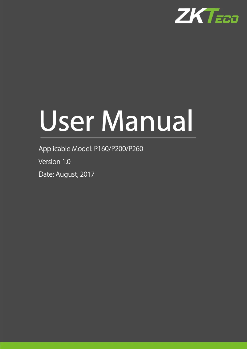 Page 1 de la notice Manuel utilisateur ZKTeco IN05-A