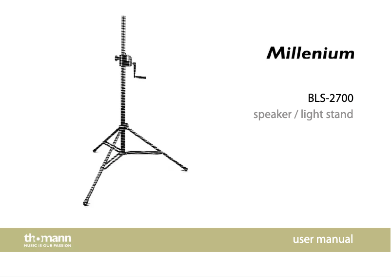 Page 1 de la notice Manuel utilisateur Millenium BLS-2700