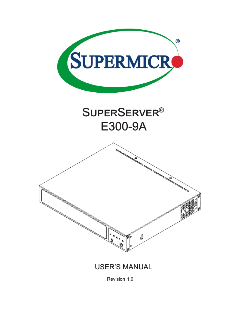 Page 1 de la notice Manuel utilisateur Supermicro SuperServer E300-9A
