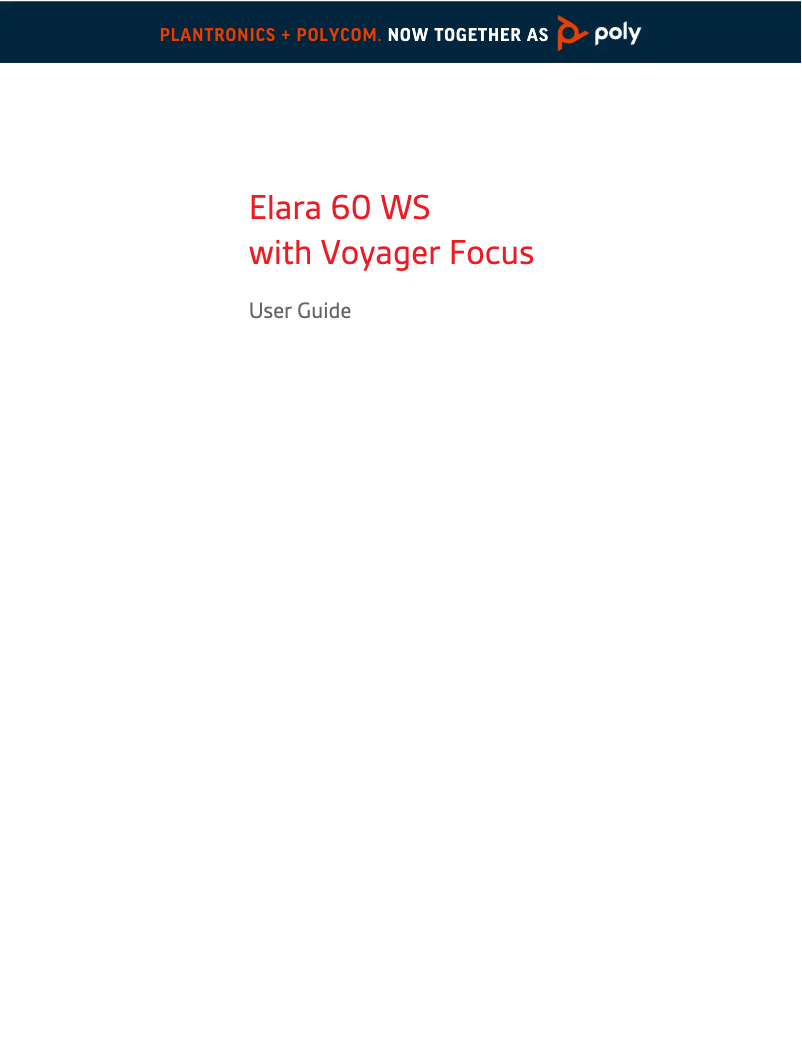 Page n°1 - Manuel utilisateur HP Elara 60