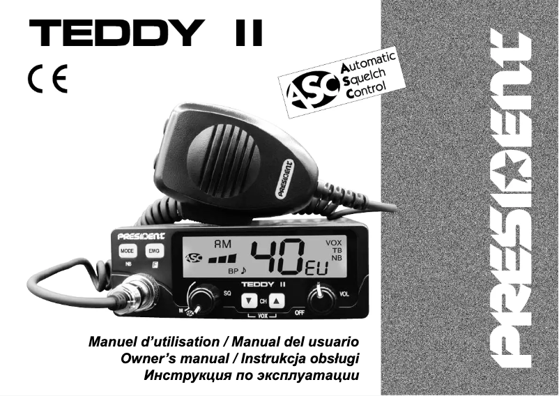 Page n°1 - Manuel utilisateur President Teddy II