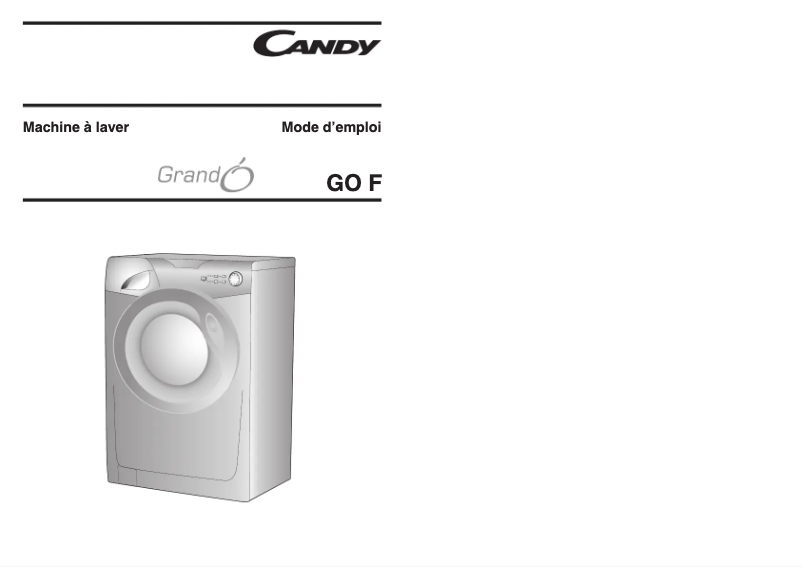 Page n°1 - Manuel utilisateur Candy GO F137/1-47