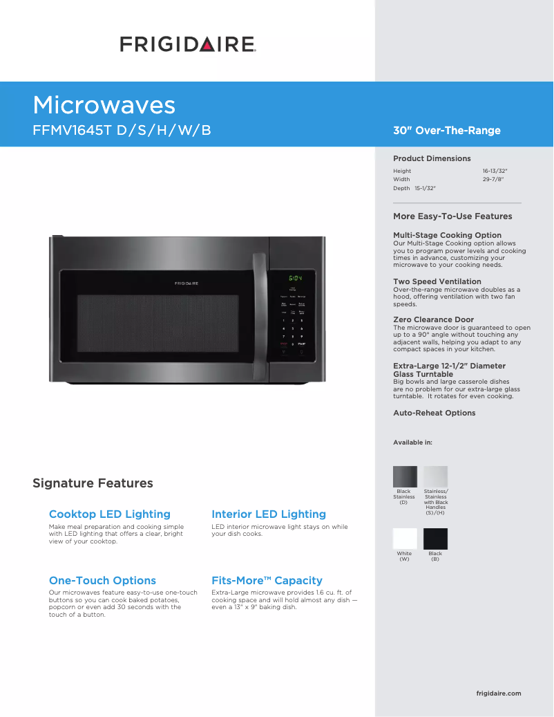 Image de la première page du manuel de l'appareil FFMV1645TB