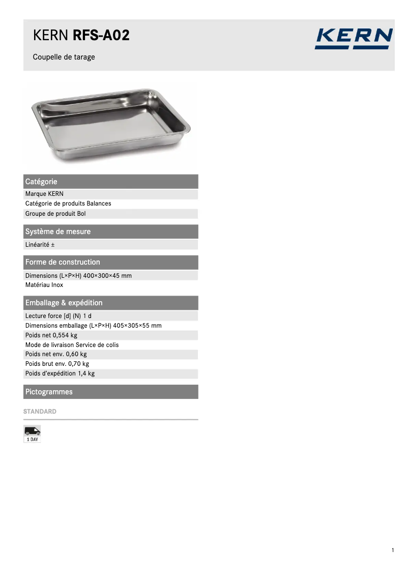 Image de la première page du manuel de l'appareil RFS-A02