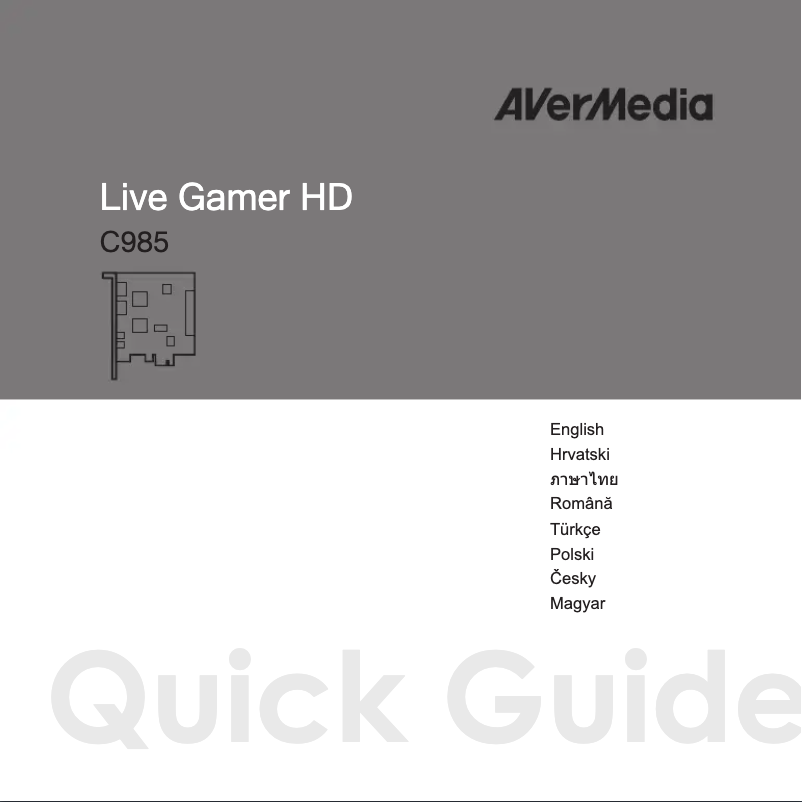 Image de la première page du manuel de l'appareil Live Gamer HD C985