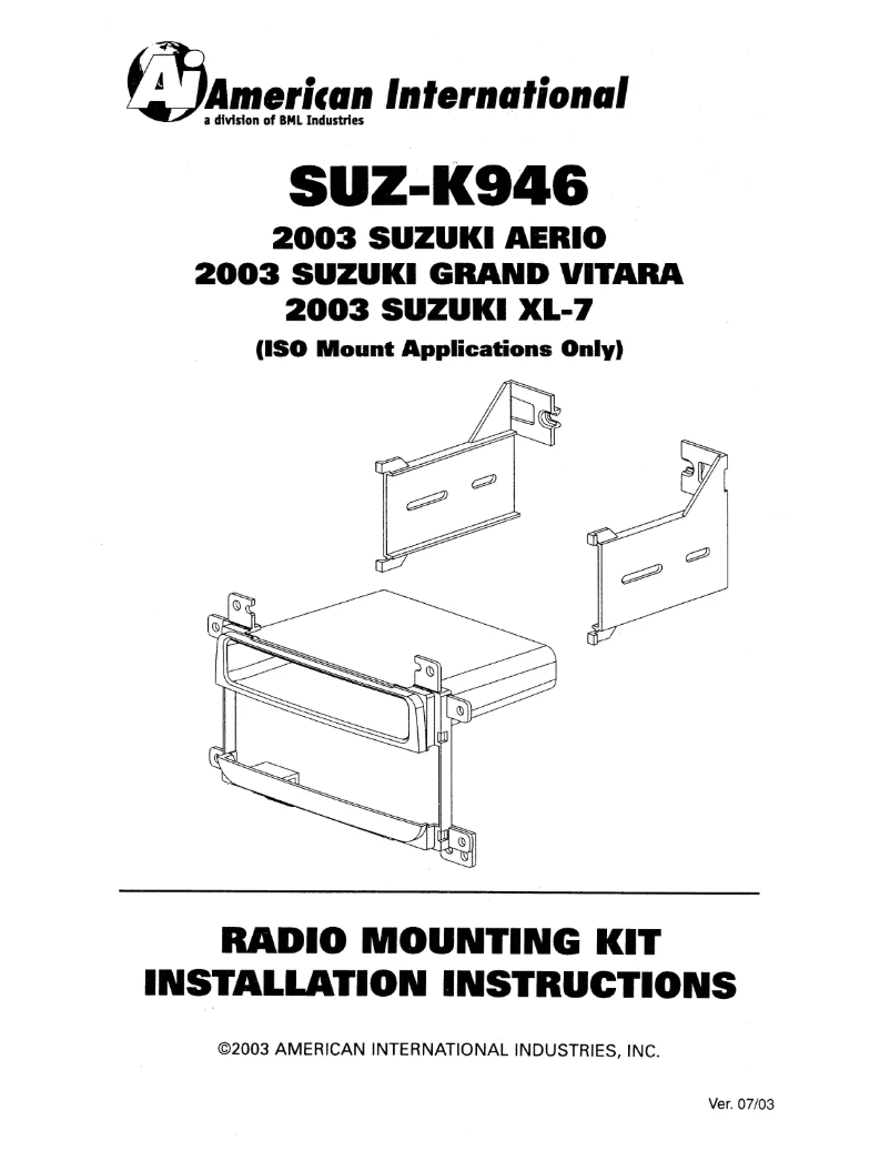 Page 1 de la notice Manuel utilisateur American International SUZK946