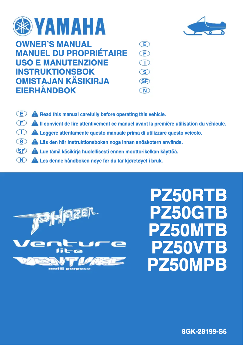 Page 1 de la notice Manuel utilisateur Yamaha Venture MP (2012)